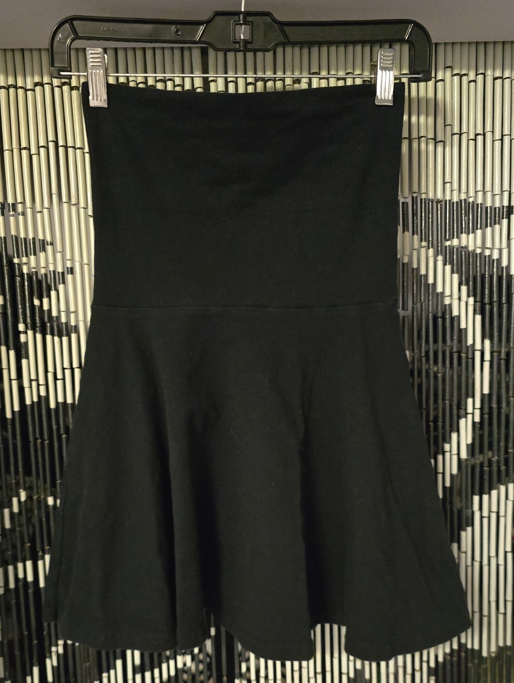 American Apparel Black High-Waist Skater Cotton Skirt Size S